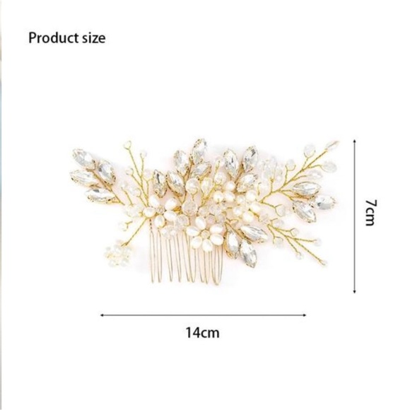 Bride Wedding Hair Comb Pearl Flower Hair Piece Rhinestone Bridal  Accessories main image 6